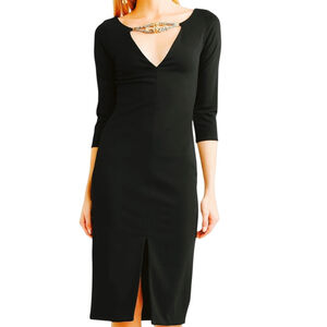 NWT $1650 HANEY Sheath Dress Embellished Black 4
